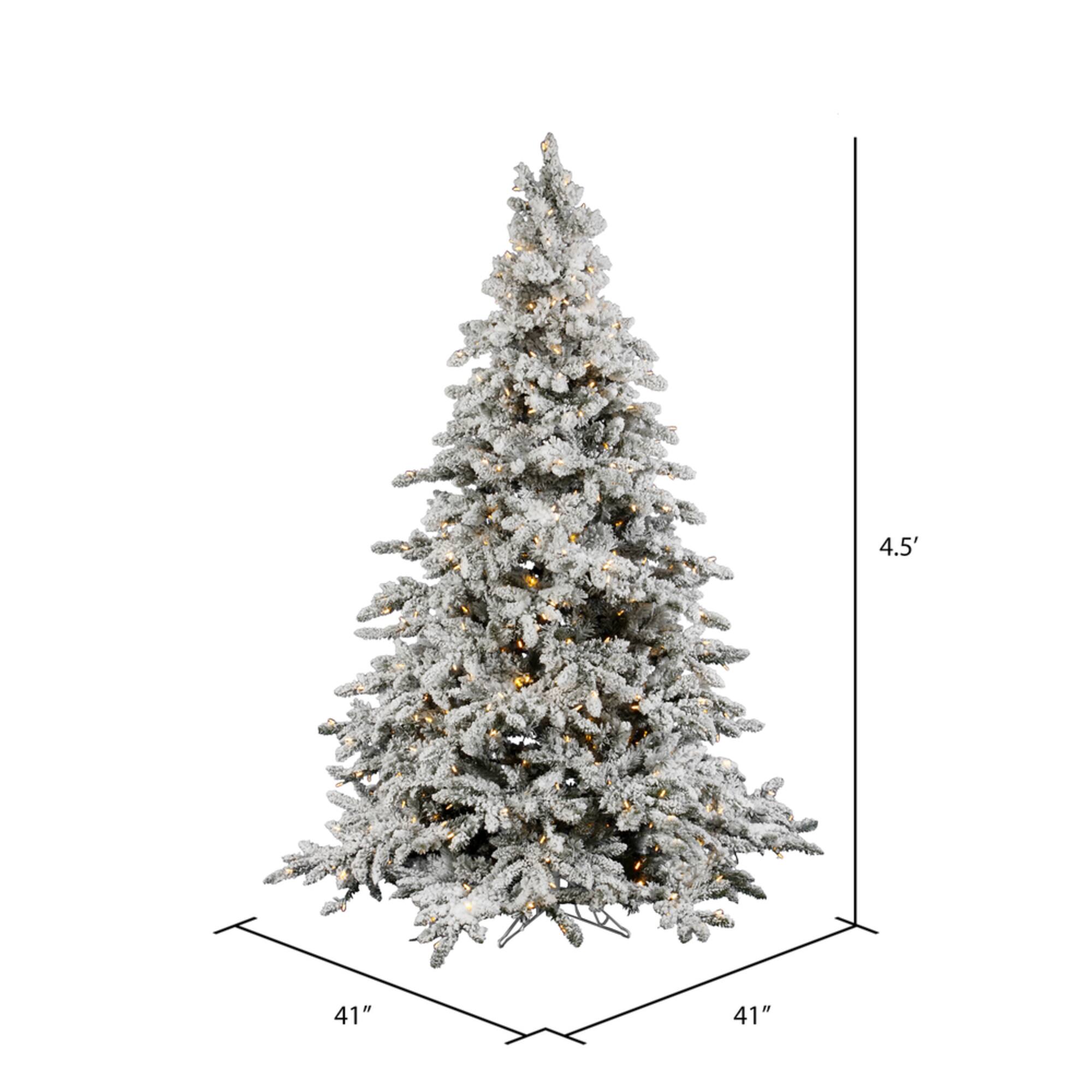 4.5ft. Pre-Lit Flocked Utica Fir Artificial Christmas Tree, Warm White LED Lights
